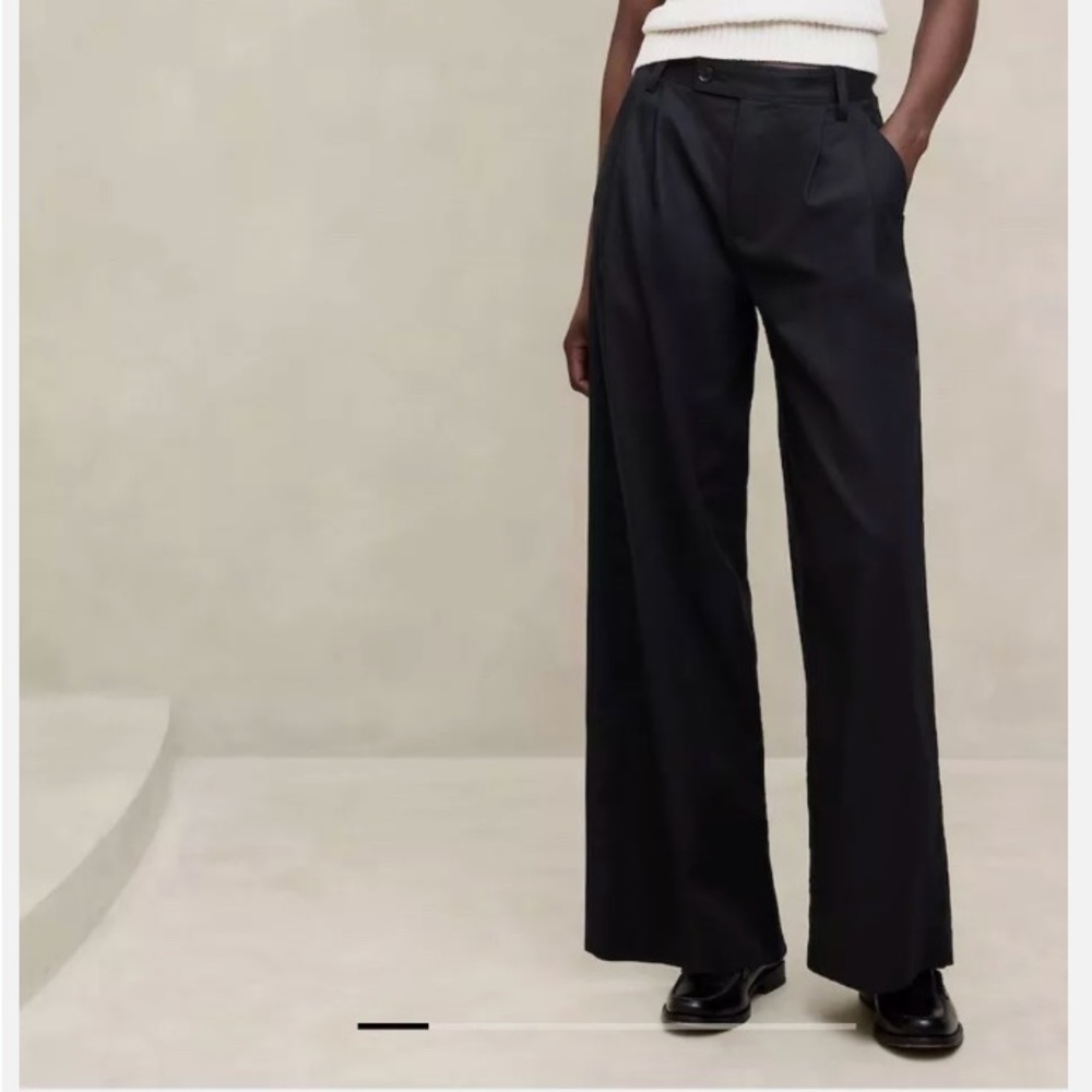 NWOT Banana Republic Linen blend wide leg pleated trousers size 8